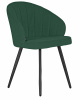 Стул обеденный DOBRIN NAOMI, ЭМАЛЬ ЧЕРНЫЙ МУАР велюр Catania Izumrud