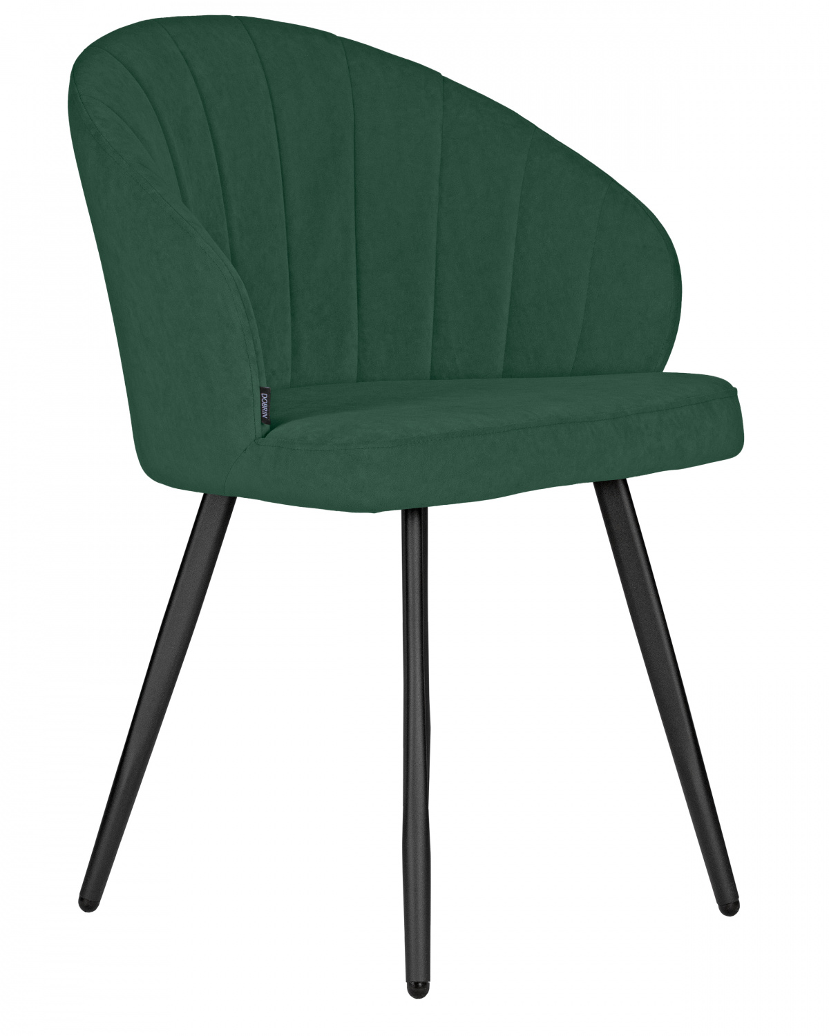 Стул обеденный DOBRIN NAOMI, ЭМАЛЬ ЧЕРНЫЙ МУАР велюр Catania Izumrud