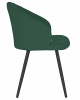 Стул обеденный DOBRIN NAOMI, ЭМАЛЬ ЧЕРНЫЙ МУАР велюр Catania Izumrud