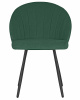 Стул обеденный DOBRIN NAOMI, ЭМАЛЬ ЧЕРНЫЙ МУАР велюр Catania Izumrud