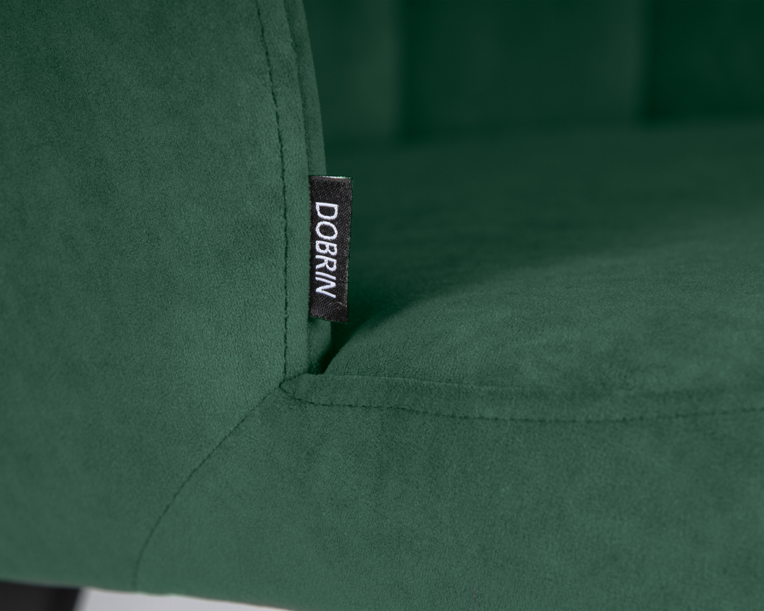 Стул обеденный DOBRIN NAOMI, ЭМАЛЬ ЧЕРНЫЙ МУАР велюр Catania Izumrud