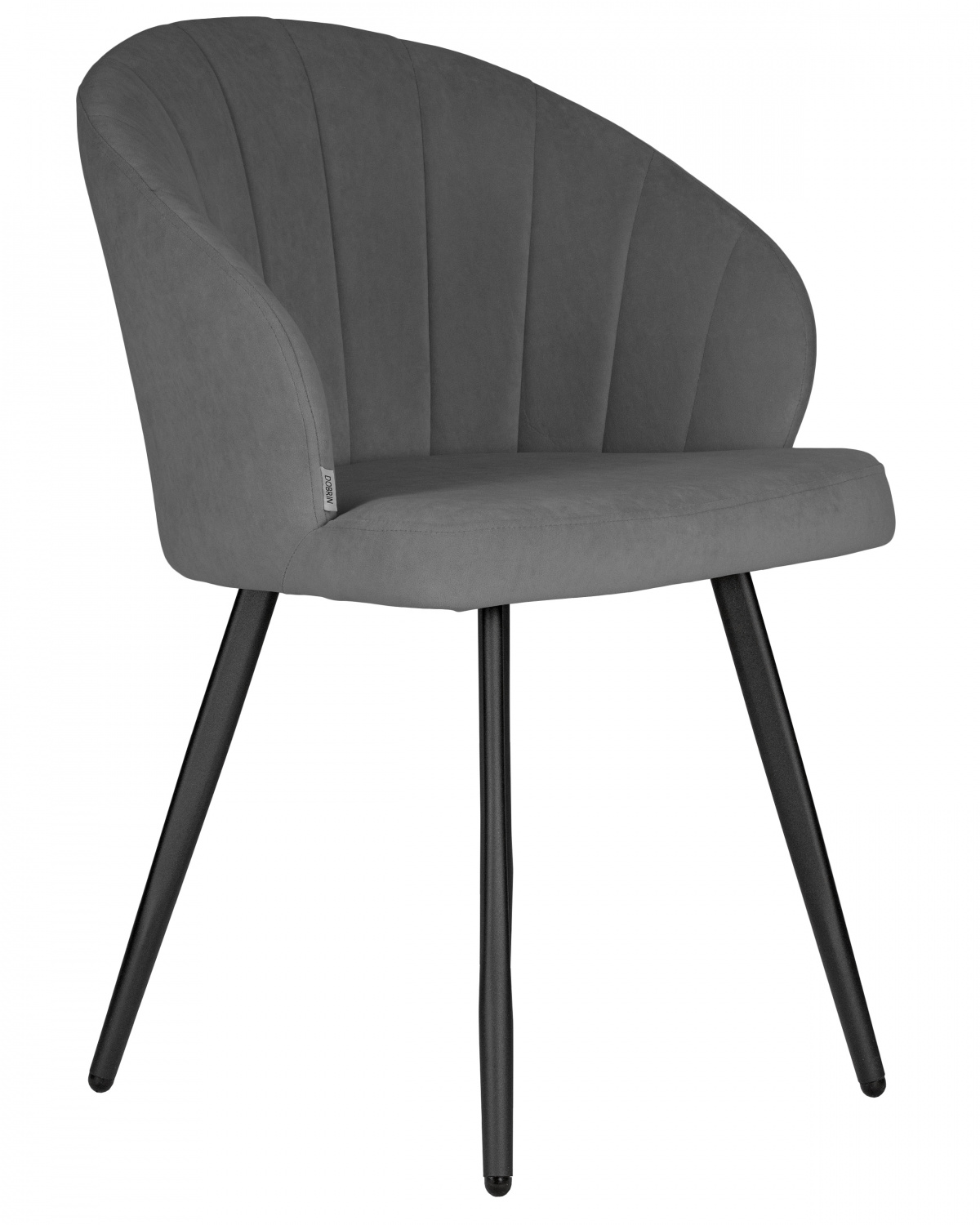 Стул обеденный DOBRIN NAOMI, ЭМАЛЬ ЧЕРНЫЙ МУАР велюр Catania Stone