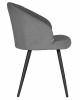 Стул обеденный DOBRIN NAOMI, ЭМАЛЬ ЧЕРНЫЙ МУАР велюр Catania Stone