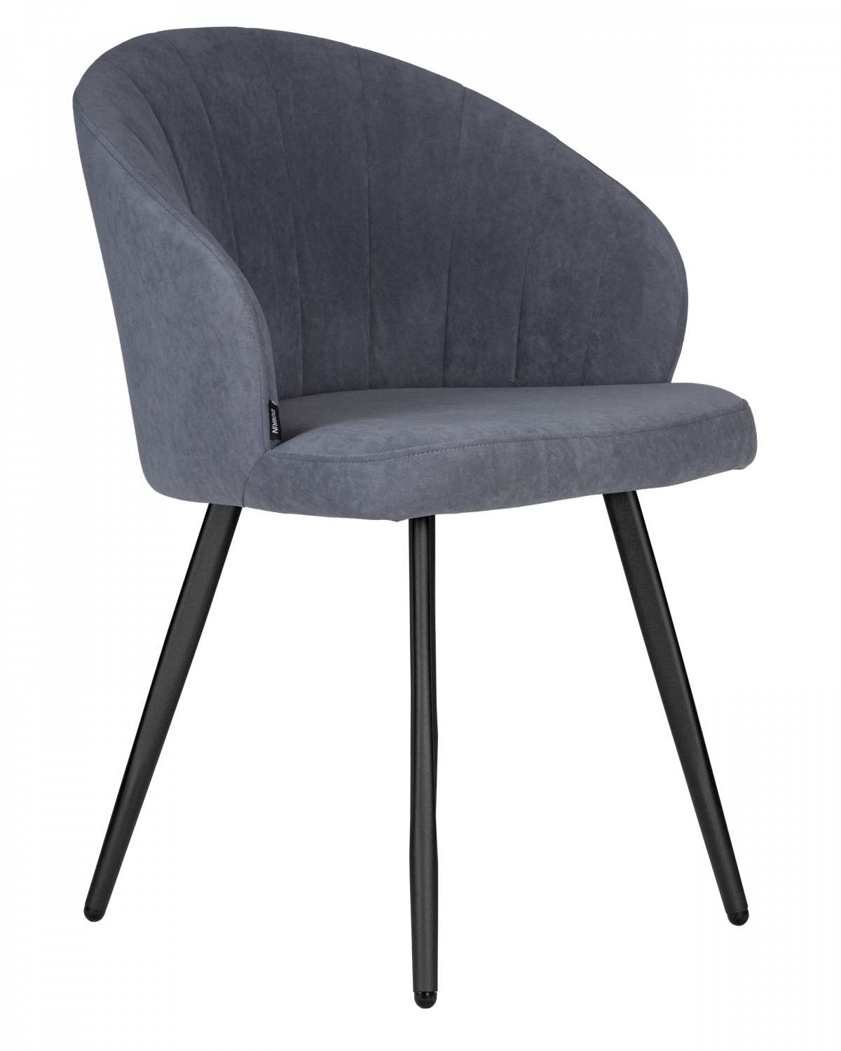 Стул обеденный DOBRIN NAOMI, ЭМАЛЬ ЧЕРНЫЙ МУАР велюр Catania Steel