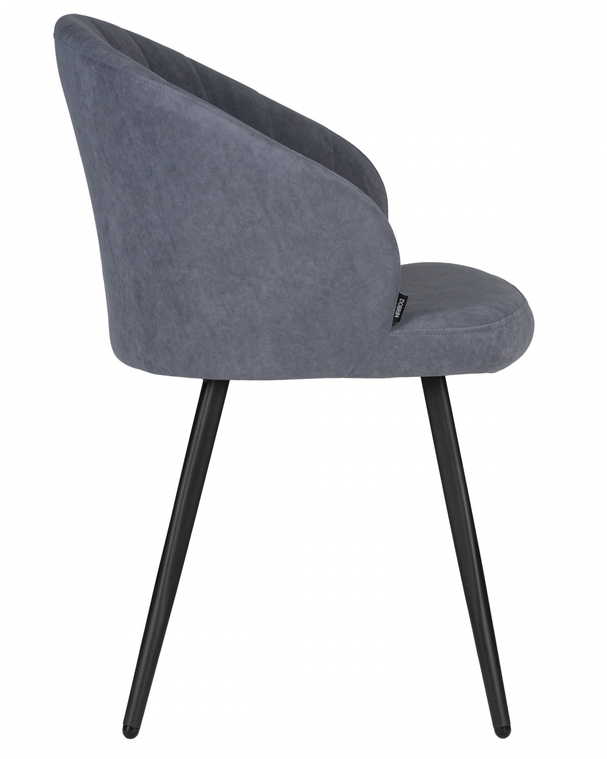 Стул обеденный DOBRIN NAOMI, ЭМАЛЬ ЧЕРНЫЙ МУАР велюр Catania Steel