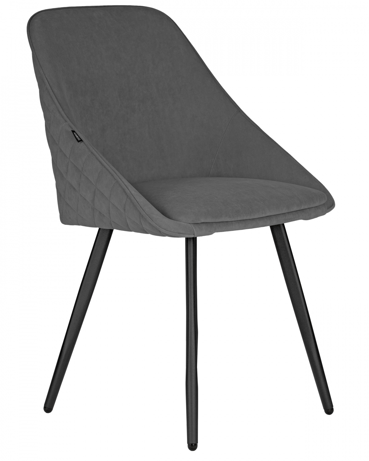 Стул обеденный DOBRIN STELLA, ЭМАЛЬ ЧЕРНЫЙ МУАР велюр Catania Stone