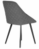 Стул обеденный DOBRIN STELLA, ЭМАЛЬ ЧЕРНЫЙ МУАР велюр Catania Stone