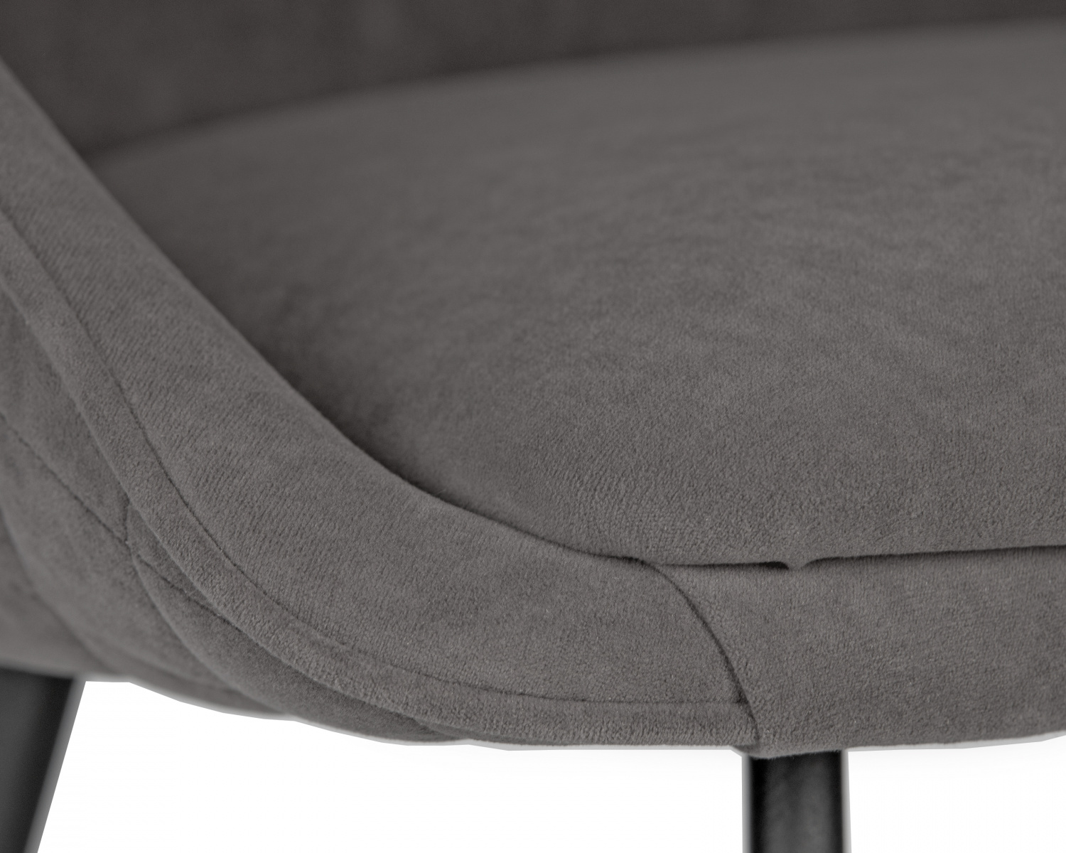 Стул обеденный DOBRIN STELLA, ЭМАЛЬ ЧЕРНЫЙ МУАР велюр Catania Chocolate