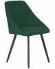 Стул обеденный DOBRIN STELLA, ЭМАЛЬ ЧЕРНЫЙ МУАР велюр Catania Izumrud
