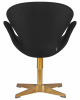 Кресло дизайнерское DOBRIN SWAN, черная ткань AF9, золотое основание
