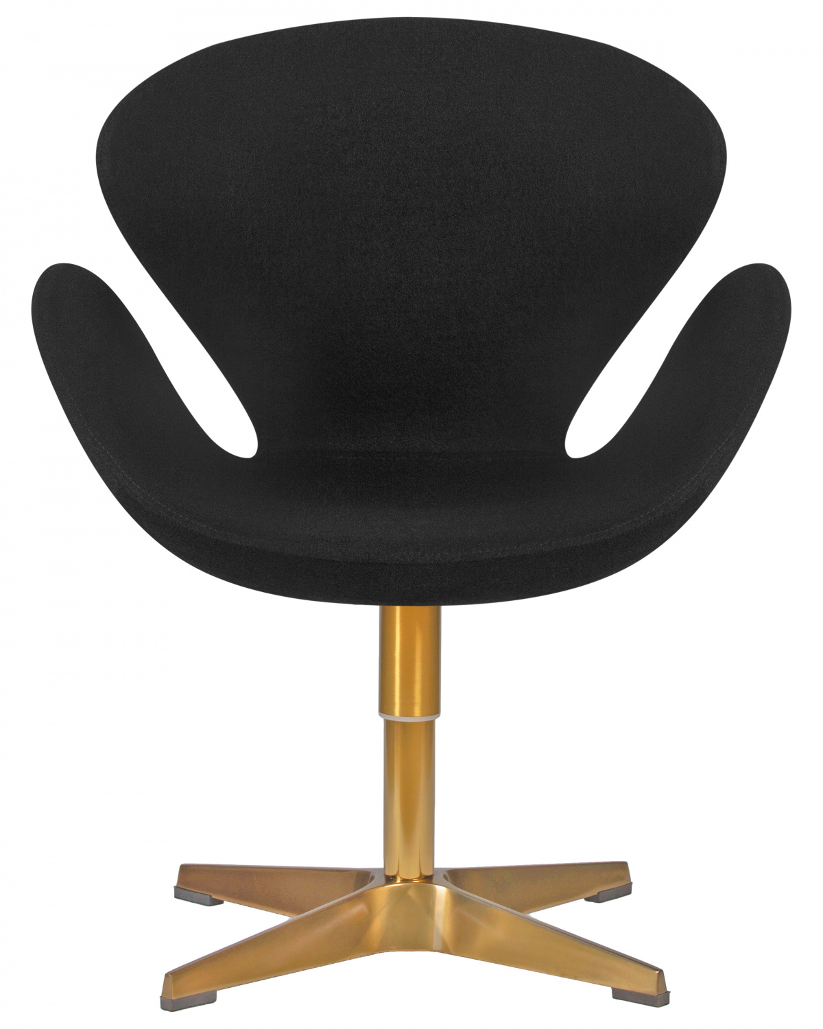 Кресло дизайнерское DOBRIN SWAN, черная ткань AF9, золотое основание