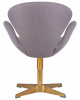 Кресло дизайнерское DOBRIN SWAN, серая ткань IF11, золотое основание