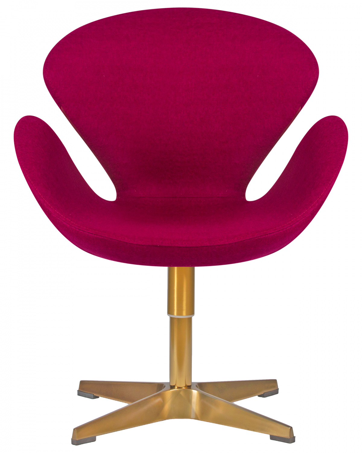 Кресло дизайнерское DOBRIN SWAN, бордо ткань AF5, золотое основание