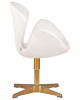 Кресло дизайнерское DOBRIN SWAN, белый кожзам P23, золотое основание