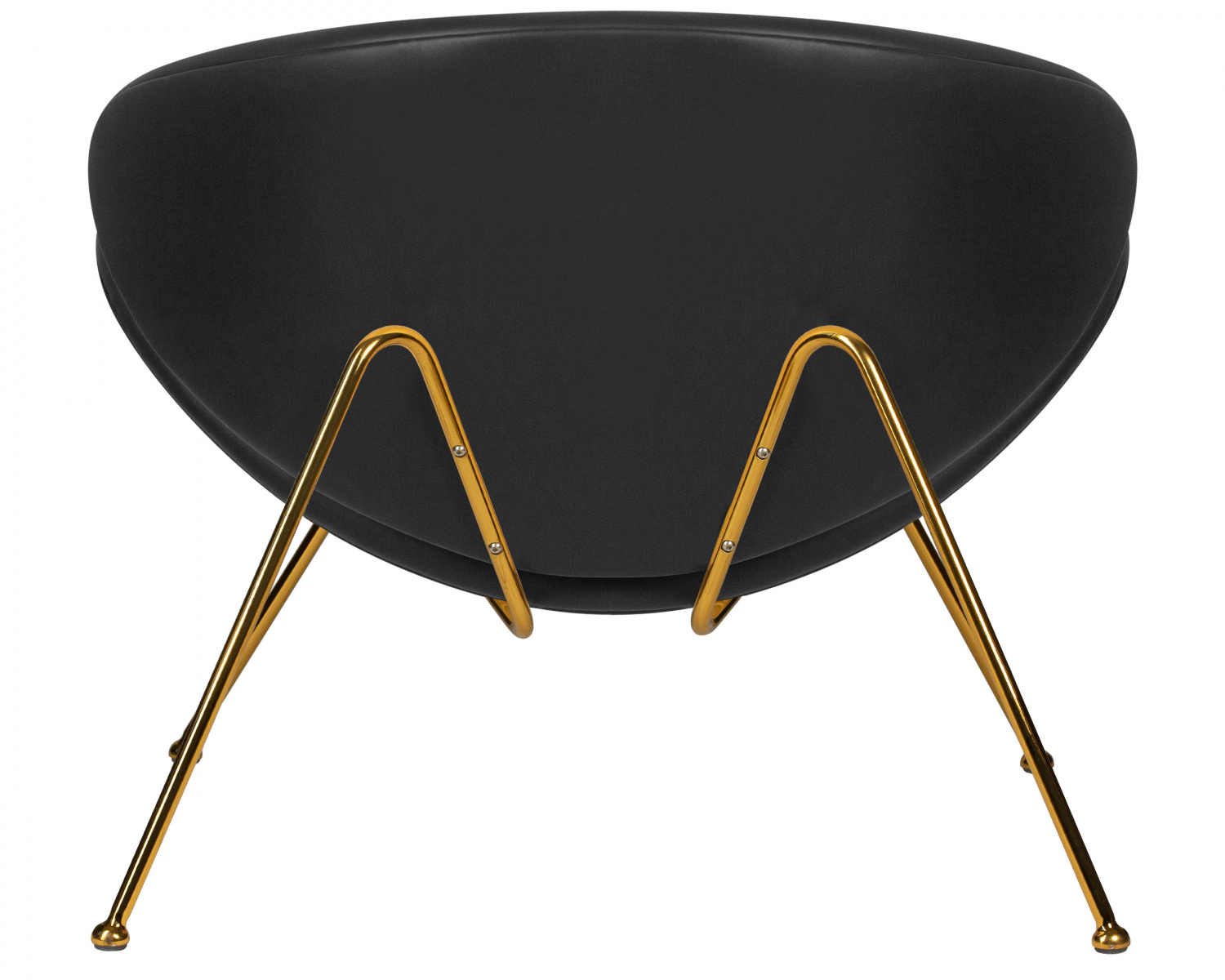 Кресло дизайнерское DOBRIN EMILY, черный винил YP16, золотое основания