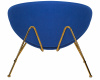 Кресло дизайнерское DOBRIN EMILY, синяя ткань AF6, золотое основание
