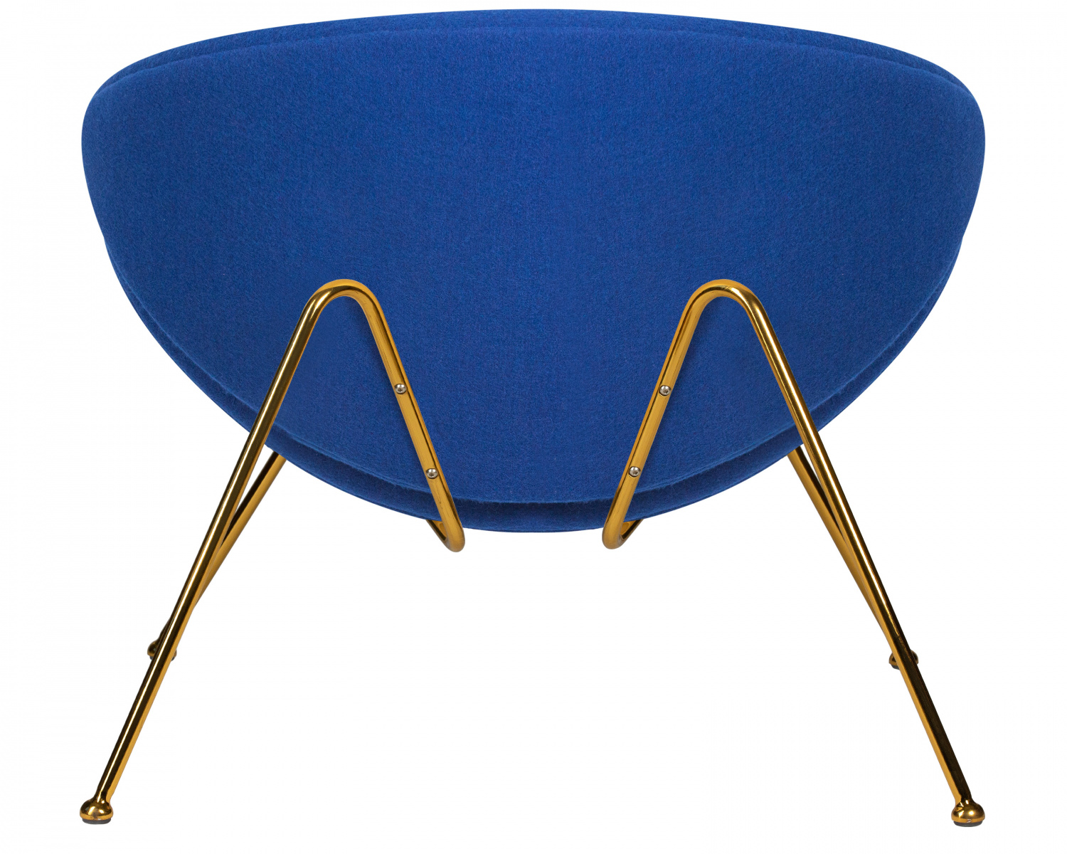 Кресло дизайнерское DOBRIN EMILY, синяя ткань AF6, золотое основание