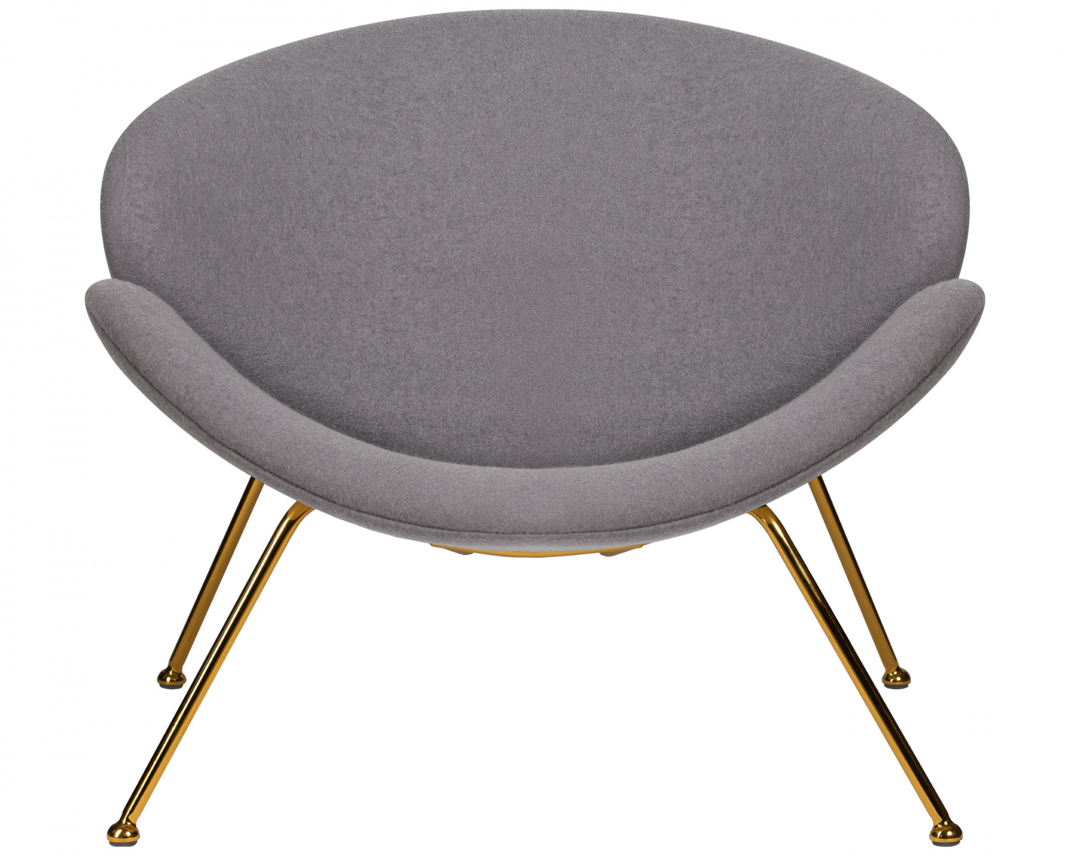 Кресло дизайнерское DOBRIN EMILY, серая ткань AF7, золотое основание