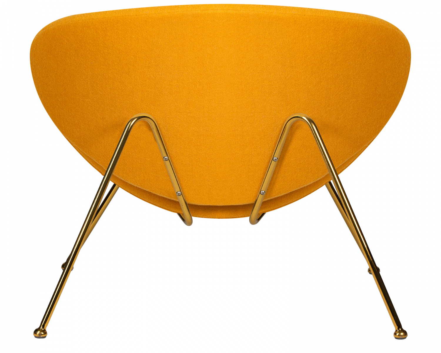 Кресло дизайнерское DOBRIN EMILY, желтая ткань AF13, золотое основание