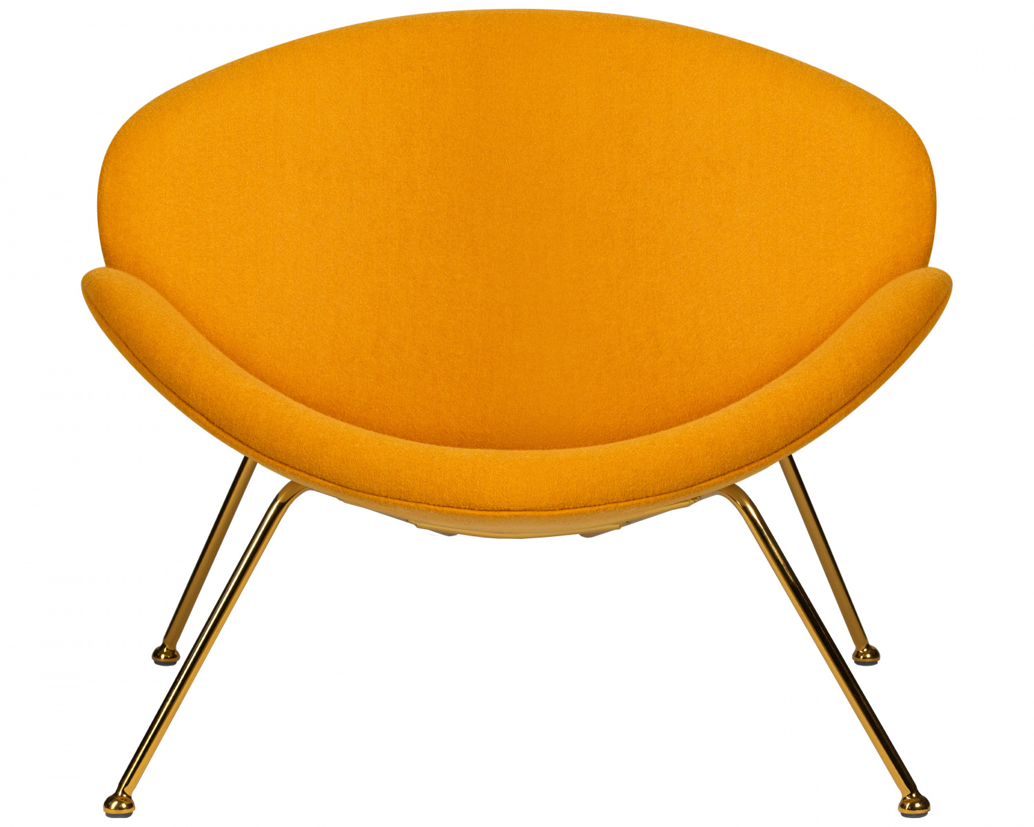 Кресло дизайнерское DOBRIN EMILY, желтая ткань AF13, золотое основание