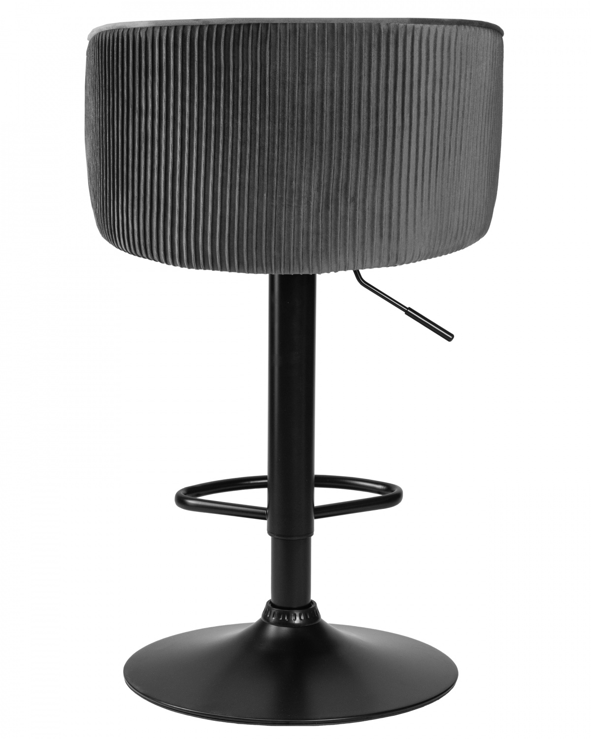 Стул барный DOBRIN DARCY BLACK, серый велюр (1922-19)