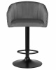 Стул барный DOBRIN DARCY BLACK, серый велюр (1922-19)