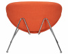 Кресло дизайнерское DOBRIN EMILY, оранжевая ткань AF, хромированная сталь