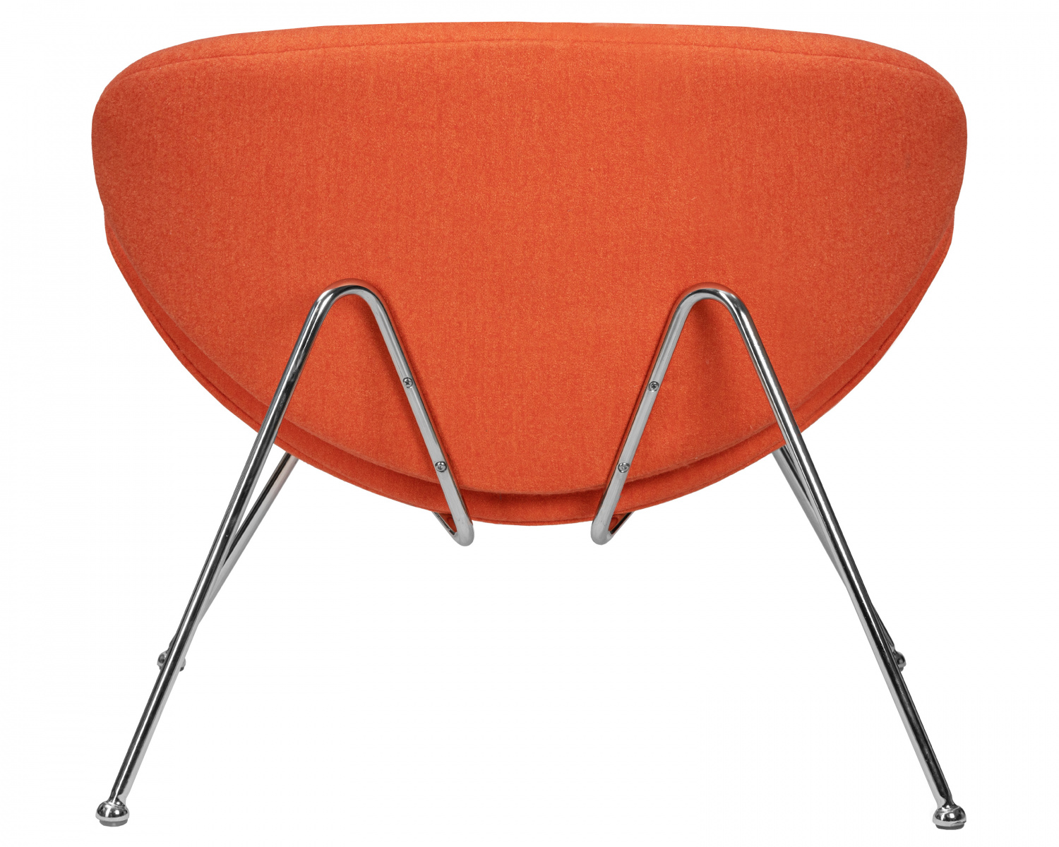Кресло дизайнерское DOBRIN EMILY, оранжевая ткань AF, хромированная сталь