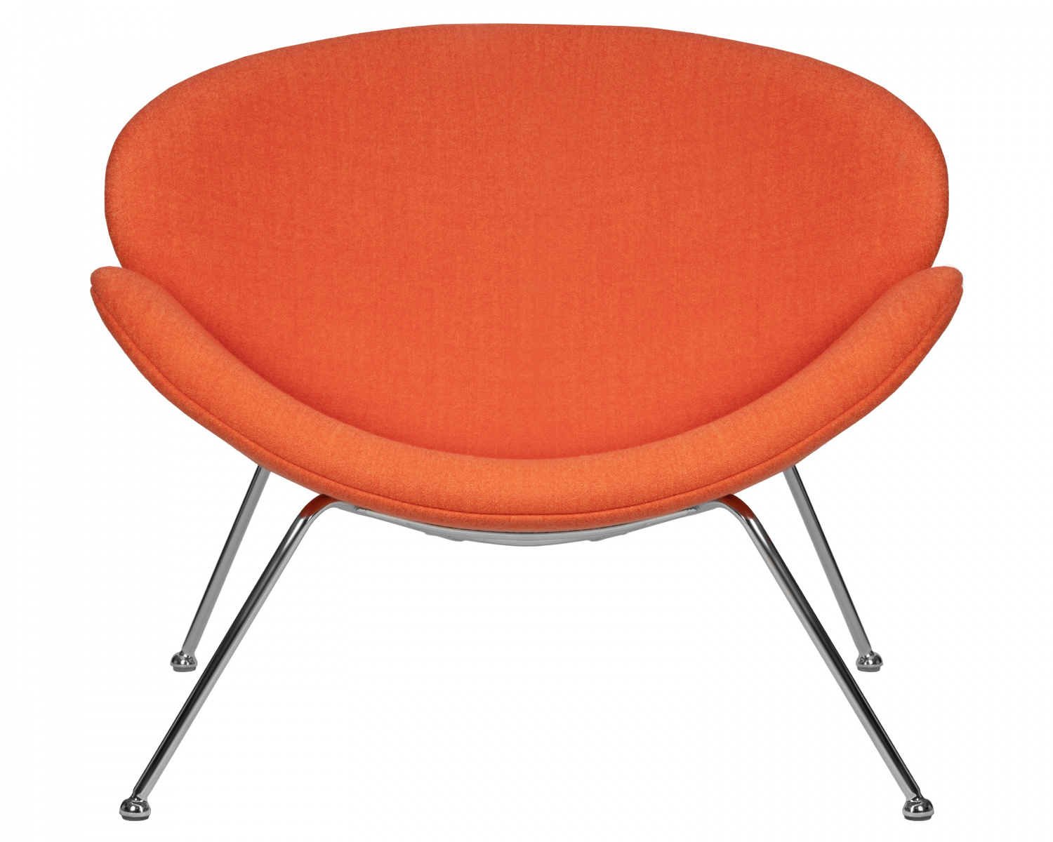Кресло дизайнерское DOBRIN EMILY, оранжевая ткань AF, хромированная сталь