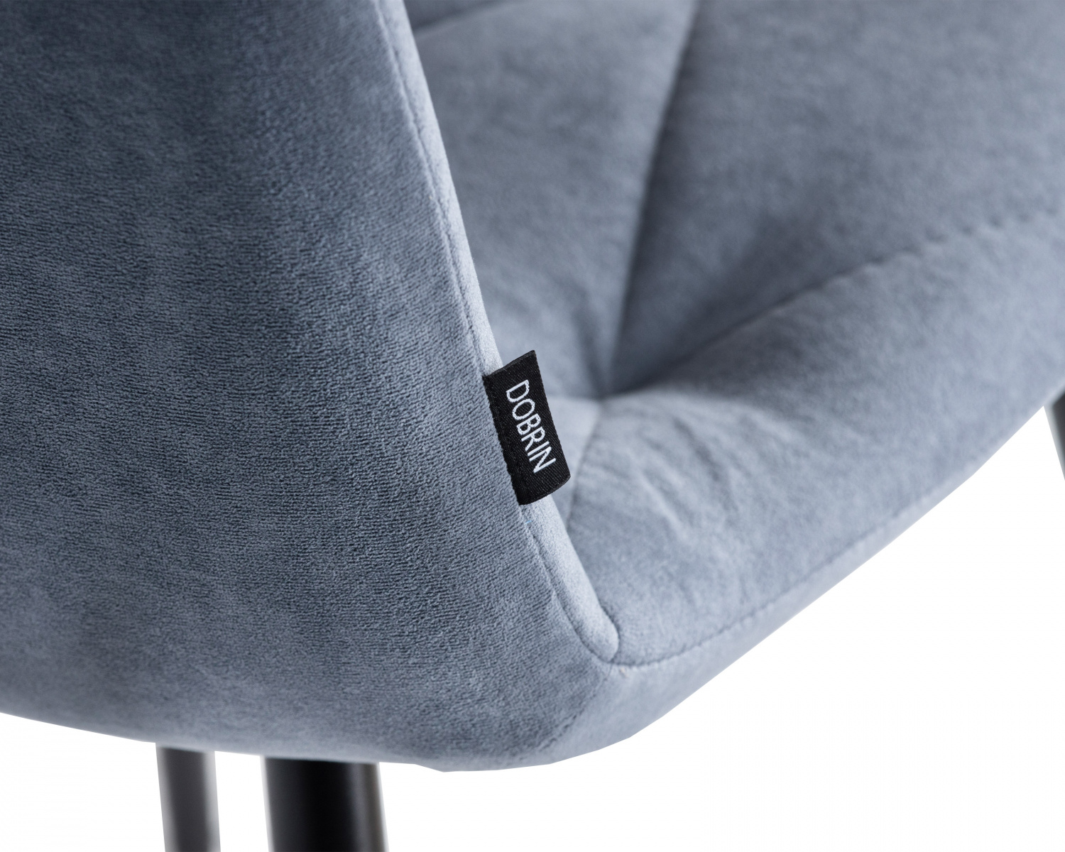 Стул обеденный DOBRIN CHILLY ROMBO, Серо-голубой Simple 26, основание черное