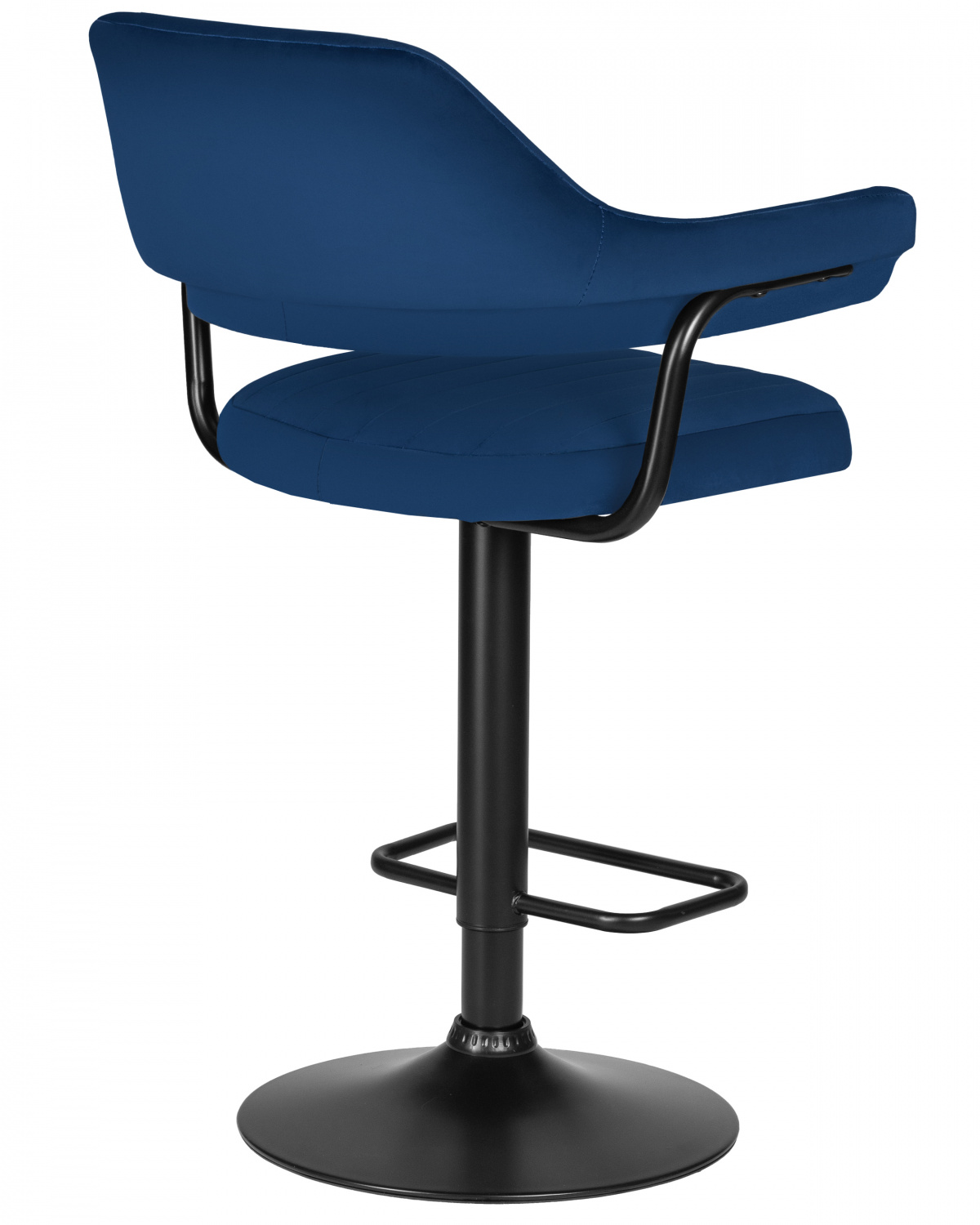 Стул барный DOBRIN CHARLY BLACK, синий велюр (MJ9-117)