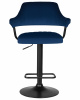 Стул барный DOBRIN CHARLY BLACK, синий велюр (MJ9-117)