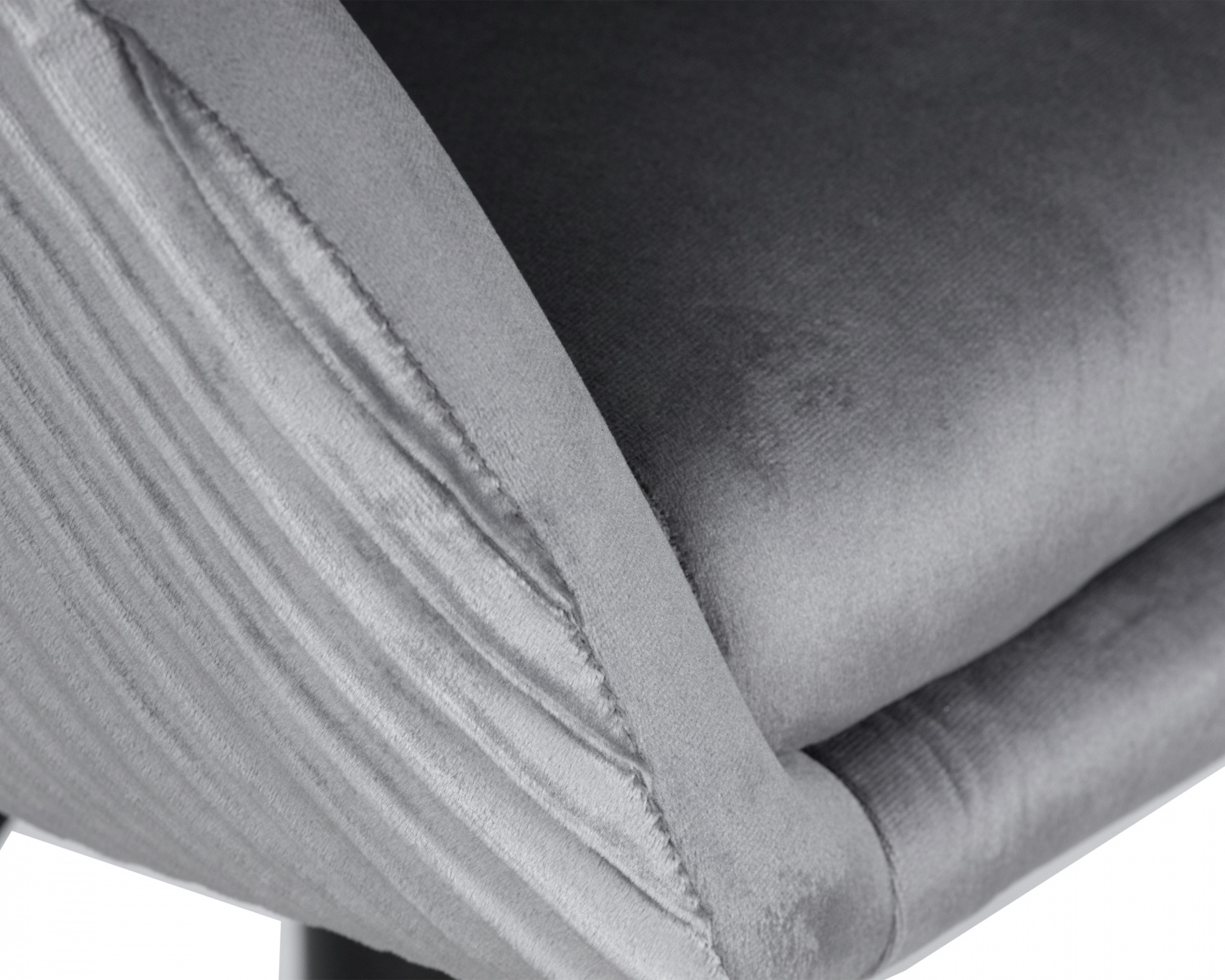Кресло дизайнерское DOBRIN EDISON BLACK, серый велюр (1922-19)
