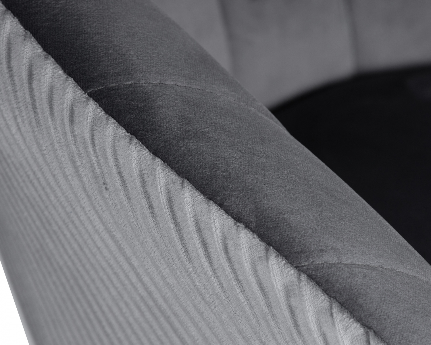 Кресло дизайнерское DOBRIN EDISON BLACK, серый велюр (1922-19)