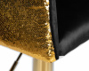 Стул барный DOBRIN DARCY GOLD SHINY, черный велюр с золотыми пайетками