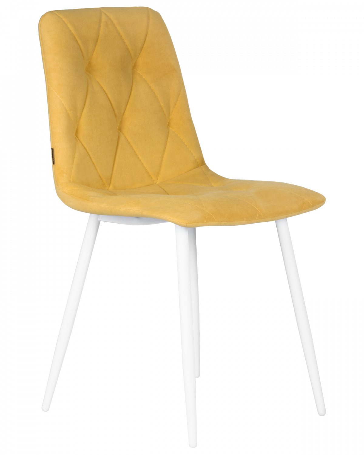 Стул обеденный DOBRIN CHILLY ROMBO, Горчичный Simple 15, основание белый