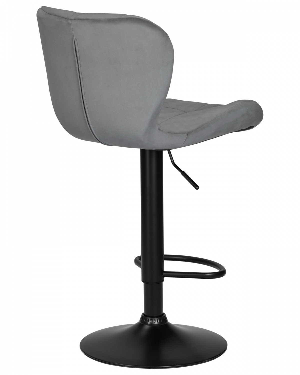 Стул барный DOBRIN BARNY BLACK, серый велюр (MJ9-75)
