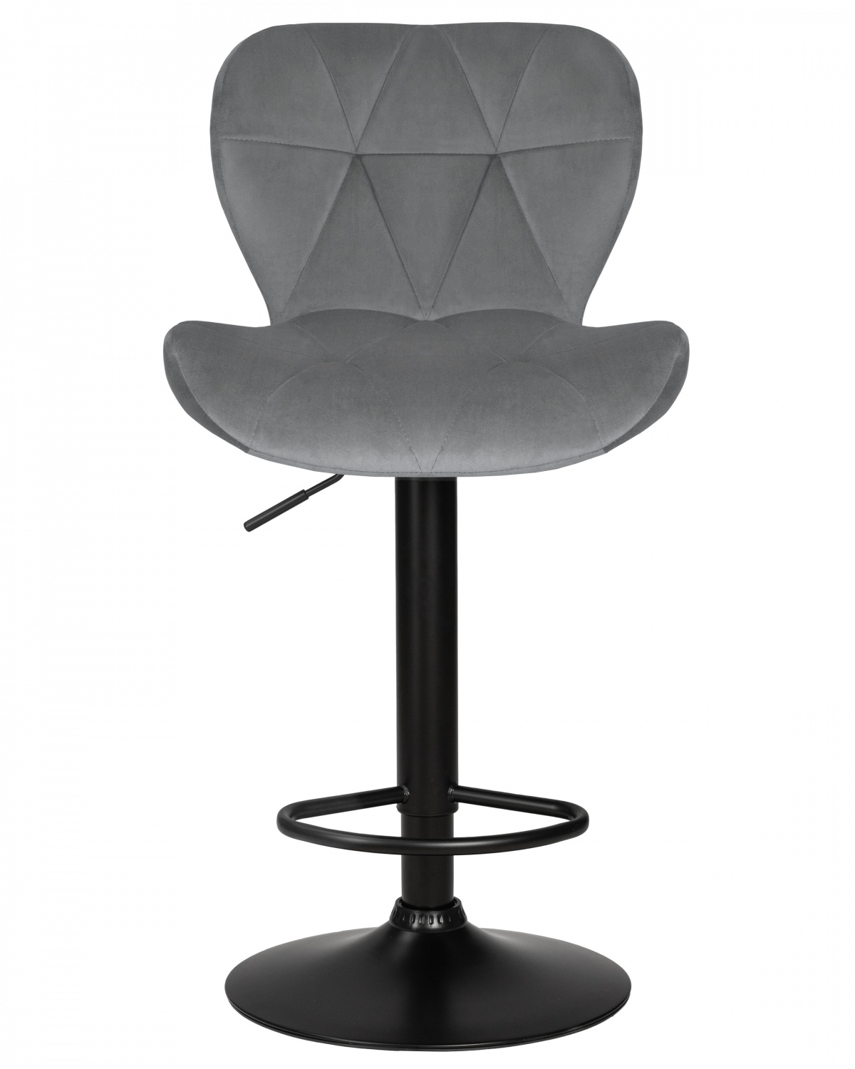Стул барный DOBRIN BARNY BLACK, серый велюр (MJ9-75)