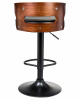 Стул барный DOBRIN FRED BLACK, коричневое дерево, чёрный