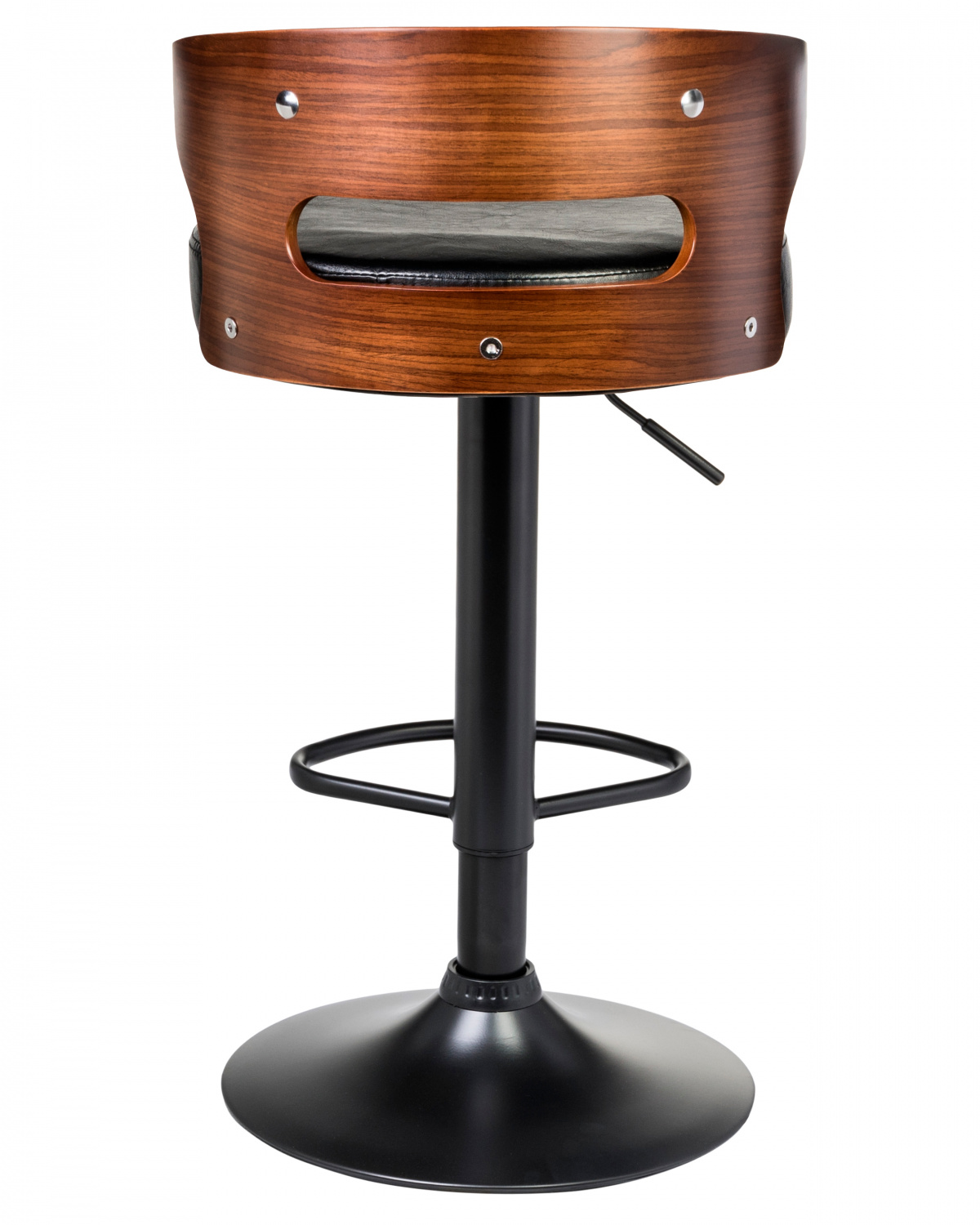 Стул барный DOBRIN FRED BLACK, коричневое дерево, чёрный