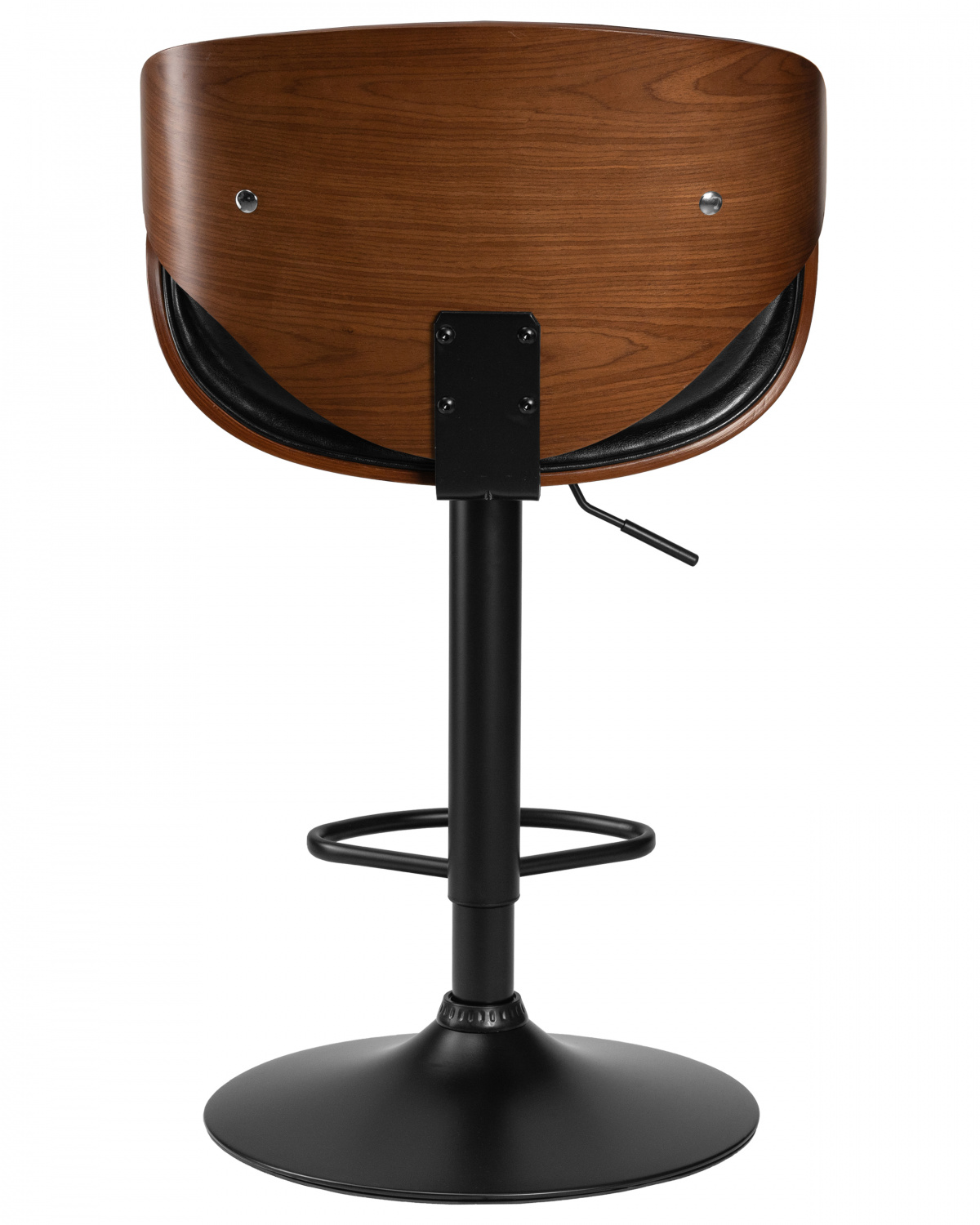 Стул барный DOBRIN KARTER BLACK, коричневый орех дерево (BWW), черный PU