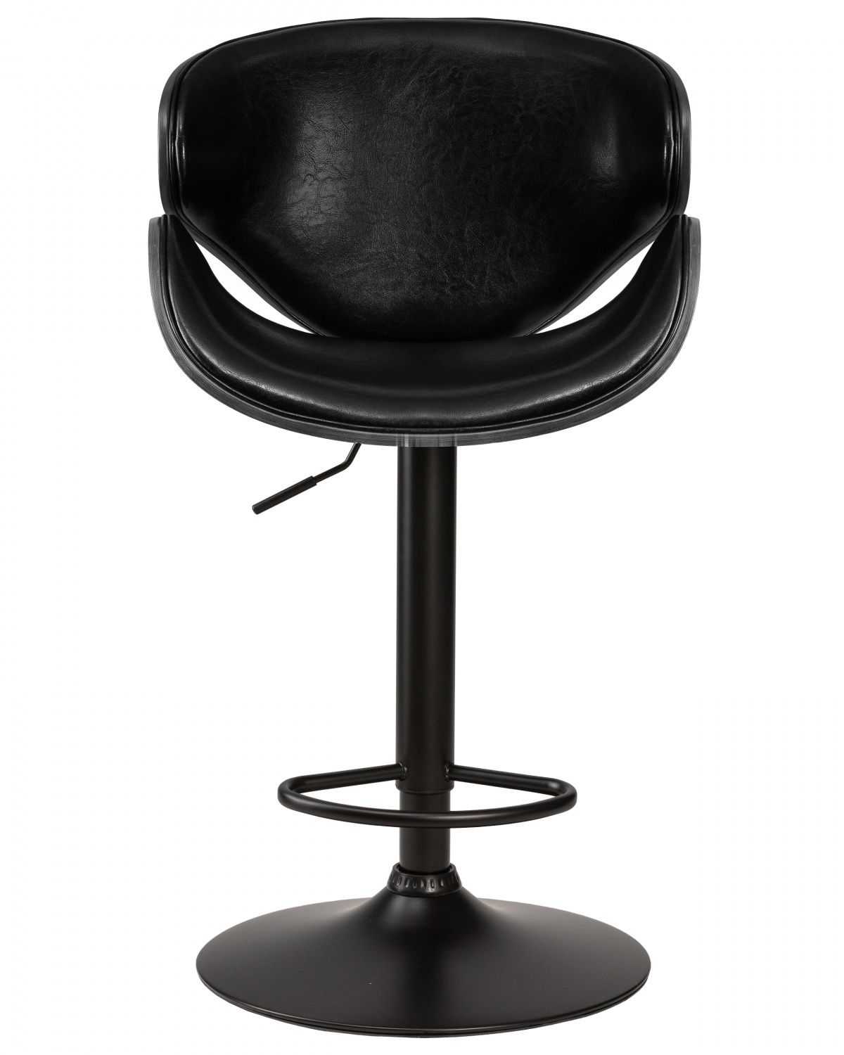 Стул барный DOBRIN KARTER BLACK, коричневый орех дерево (BWW), черный PU