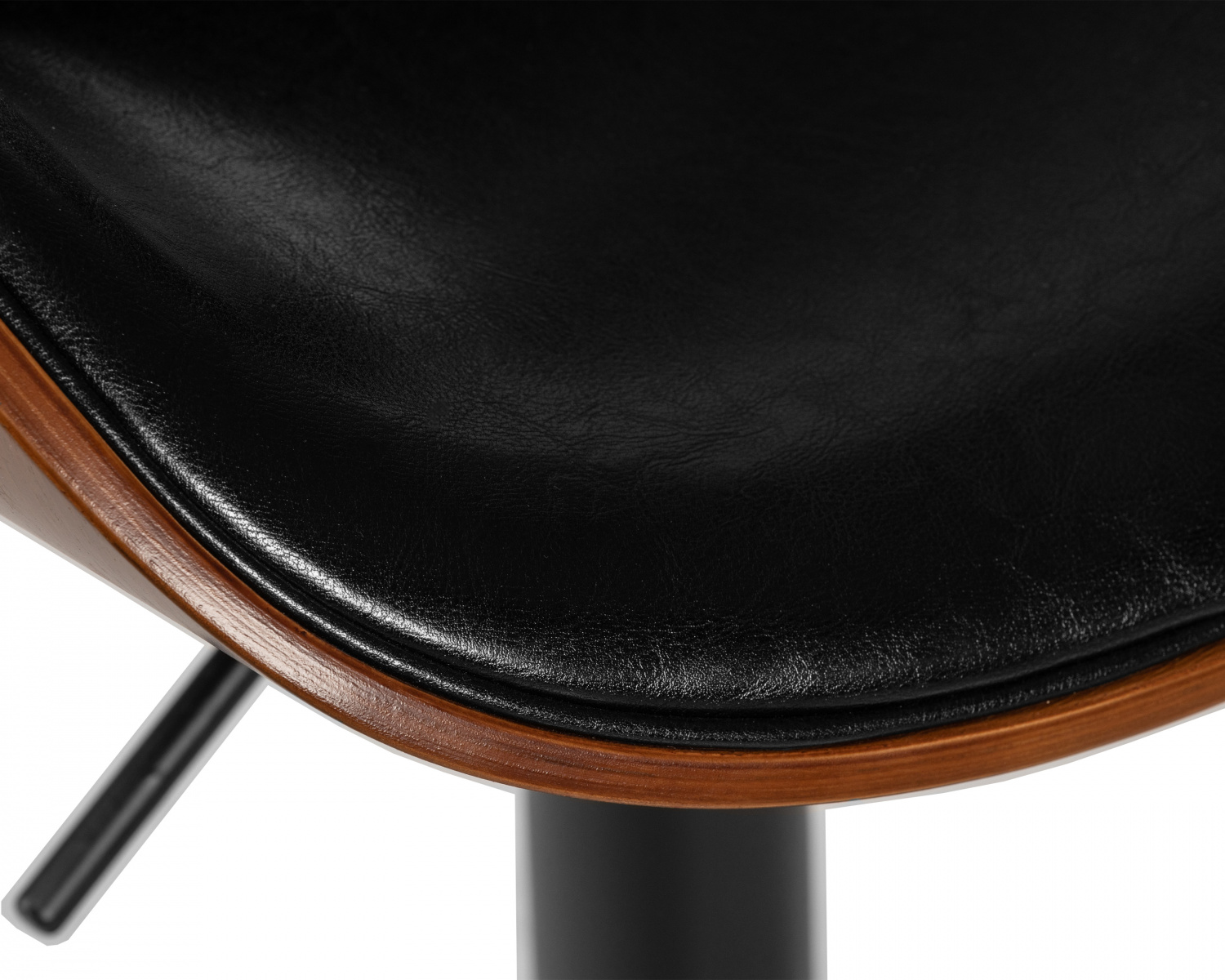 Стул барный DOBRIN KARTER BLACK, коричневый орех дерево (BWW), черный PU