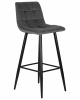 Стул барный DOBRIN NICOLE, черные матовые ножки, темно-серый велюр (108-91)