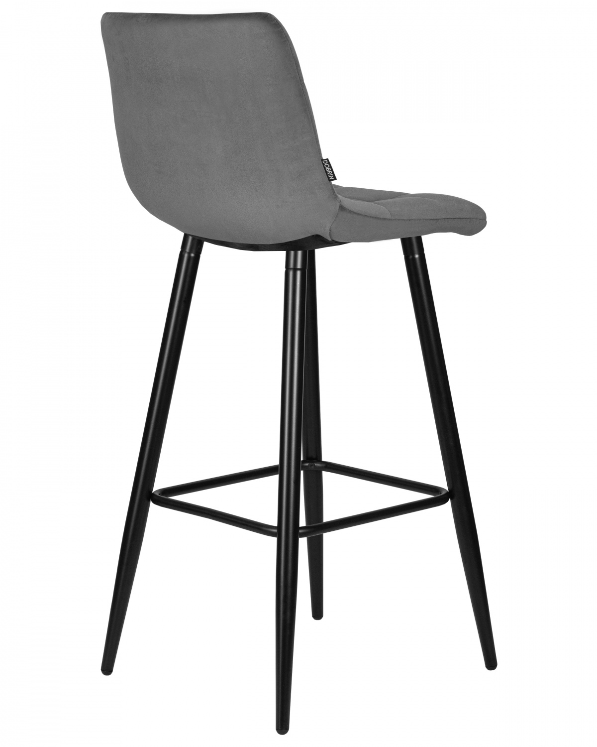 Стул барный DOBRIN NICOLE, черные матовые ножки, темно-серый велюр (108-91)