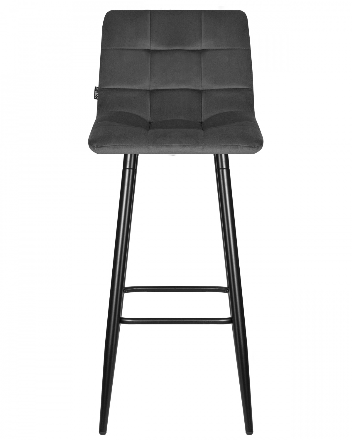 Стул барный DOBRIN NICOLE, черные матовые ножки, темно-серый велюр (108-91)