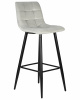 Стул барный DOBRIN NICOLE, черные матовые ножки, светло-серый велюр (108-52)
