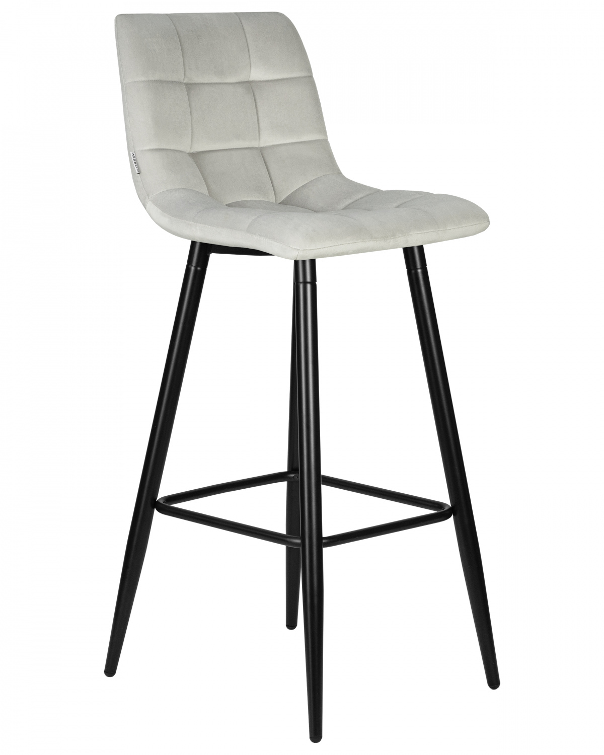 Стул барный DOBRIN NICOLE, черные матовые ножки, светло-серый велюр (108-52)