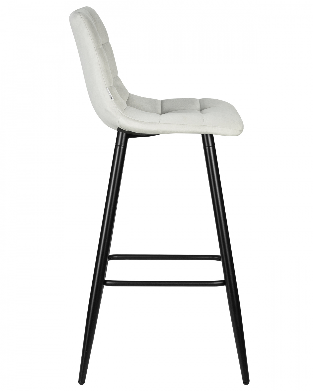 Стул барный DOBRIN NICOLE, черные матовые ножки, светло-серый велюр (108-52)