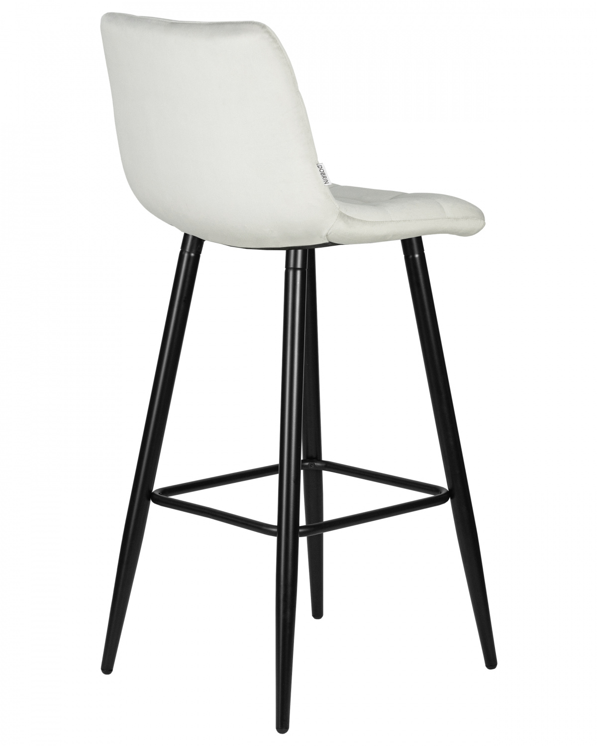 Стул барный DOBRIN NICOLE, черные матовые ножки, светло-серый велюр (108-52)